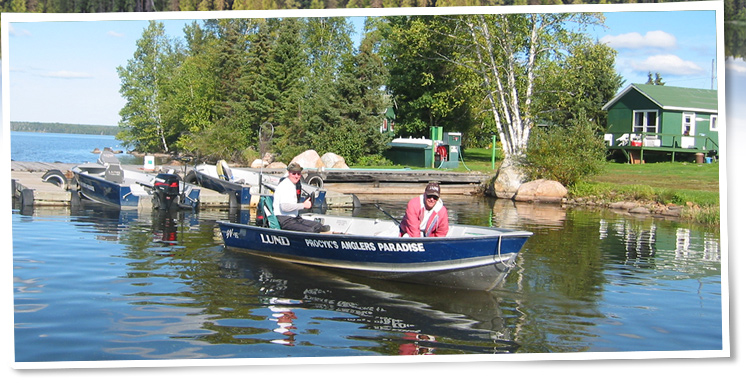 Fishing for walleye in a boat